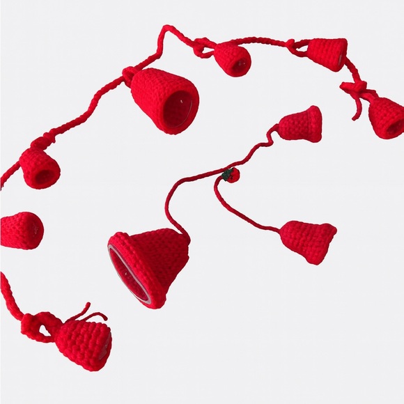 Handmade Other - Vintage Red Crochet bell garland Christmas